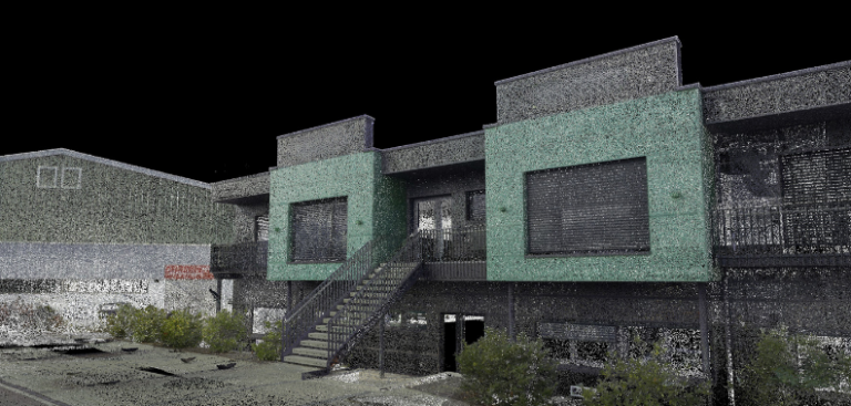 Industriegebäude, 3D-Vermessung