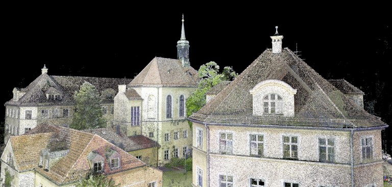 Punktwolke des Gebäudeensembles der Blindeninstitutsstiftung München