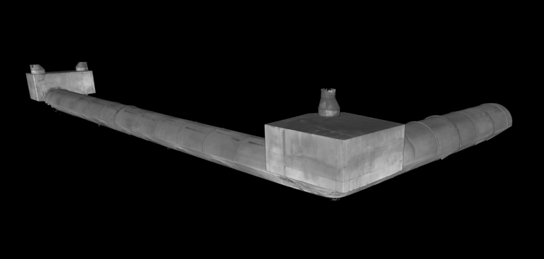 Schachtbauwerk der Kanalisation, 3D-Vermessung