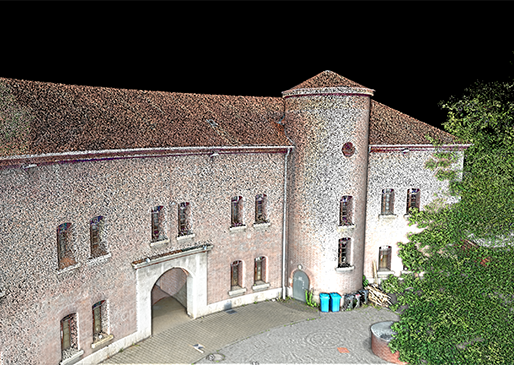 Fort unterer Eselsberg - Punktewolke Front