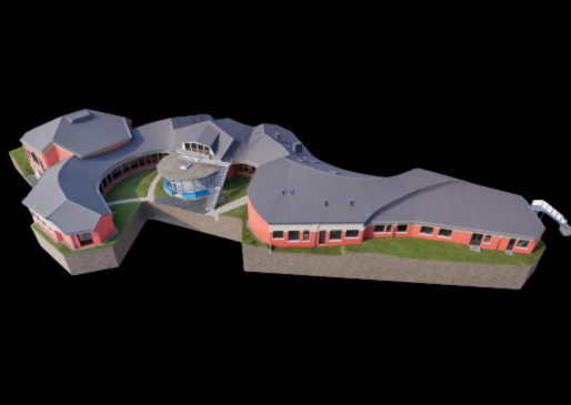 gesamtes 3D Revit Modell von schräg oben